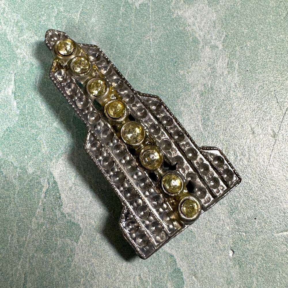 Vintage Empire State Building Brooch Pin Art Deco Designer 555 Antique Jewelry